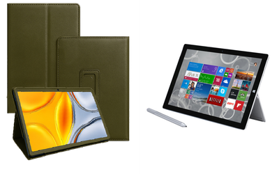 Чехол-подставка CRAYTON для Microsoft Surface Pro 2, Pro 3, Pro 4 – стиль, защита и ручная сборка, цвет Оливковый