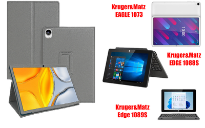 Чехол-подставка CRAYTON для Kruger&Matz EAGLE 1073, EDGE 1088S, Edge 1089S – стиль, защита и ручная сборка, цвет Серый тм