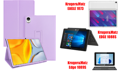 Чехол-подставка CRAYTON для Kruger&Matz EAGLE 1073, EDGE 1088S, Edge 1089S – стиль, защита и ручная сборка, цвет Фиолетовый