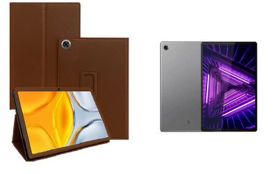 Чехол-подставка CRAYTON для Lenovo Tab M10 FHD Plus (2nd Gen) – стиль, защита и ручная сборка, цвет Коричневый св