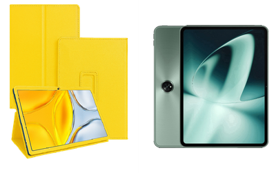 Чехол-подставка CRAYTON для OnePlus Pad, Pad 2, Pad Go, Pad Pro – стиль, защита и ручная сборка, цвет Жёлтый