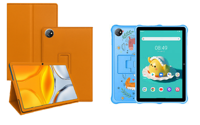 Чехол-подставка CRAYTON для Blackview TAB A7 Kids – стиль, защита и ручная сборка, цвет Оранжевый