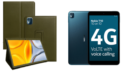 Чехол-подставка CRAYTON для Nokia Tab T10 – стиль, защита и ручная сборка, цвет Оливковый