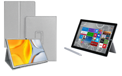 Чехол-подставка CRAYTON для Microsoft Surface Pro 2, Pro 3, Pro 4 – стиль, защита и ручная сборка, цвет Серебро