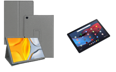 Чехол-подставка CRAYTON для Google Pixel Slate m3 – стиль, защита и ручная сборка, цвет Серый тм