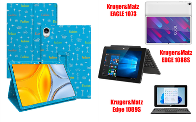 Чехол-подставка CRAYTON для Kruger&Matz EAGLE 1073, EDGE 1088S, Edge 1089S – стиль, защита и ручная сборка, цвет Фэшн синий