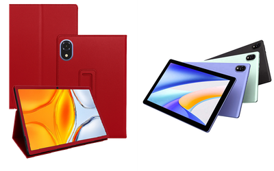 Чехол-подставка CRAYTON для DOOGEE Tab U10, U10 Pro – стиль, защита и ручная сборка, цвет Красный
