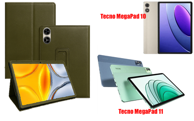 Чехол-подставка CRAYTON для Tecno MegaPad 10, MegaPad 11 – стиль, защита и ручная сборка, цвет Оливковый