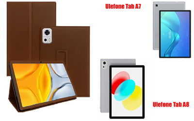 Чехол-подставка CRAYTON для Ulefone Tab A7, Tab A8 – стиль, защита и ручная сборка, цвет Коричневый св