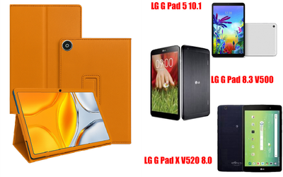 Чохол-підставка CRAYTON для LG G Pad 5 10.1, Pad 8.3, Pad X 8.0 – стиль, захист і ручна збірка, колір Помаранчевий