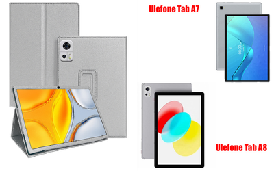 Чехол-подставка CRAYTON для Ulefone Tab A7, Tab A8 – стиль, защита и ручная сборка, цвет Серебро