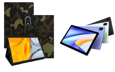 Чехол-подставка CRAYTON для DOOGEE Tab U10, U10 Pro – стиль, защита и ручная сборка, цвет Хаки тм