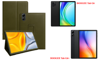Чехол-подставка CRAYTON для DOOGEE Tab G6, DOOGEE Tab G6+ – стиль, защита и ручная сборка, цвет Оливковый