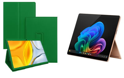 Чехол-подставка CRAYTON для Microsoft Surface Pro 10, Pro 11, Pro 11 X Elite – стиль, защита и ручная сборка, цвет Зеленый тм