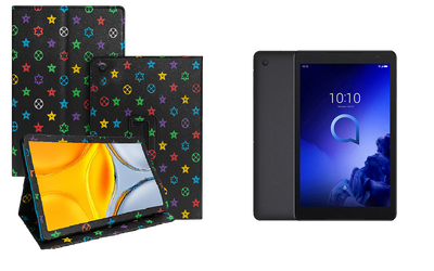 Чехол-подставка CRAYTON для Alcatel 3T 10 (2020) – стиль, защита и ручная сборка, цвет Л черный