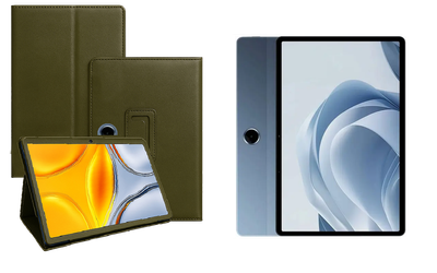Чехол-подставка CRAYTON для OPPO Pad SE – стиль, защита и ручная сборка, цвет Оливковый