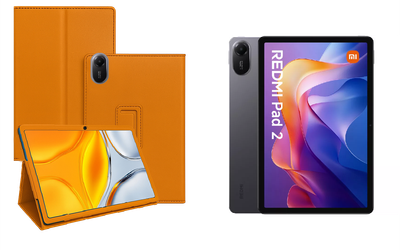 Чехол-подставка CRAYTON для Xiaomi Redmi Pad 2 – стиль, защита и ручная сборка, цвет Оранжевый