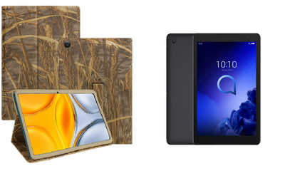 Чехол-подставка CRAYTON для Alcatel 3T 10 (2020) – стиль, защита и ручная сборка, цвет Камыш