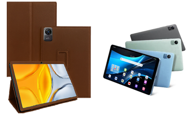 Чехол-подставка CRAYTON для Blackview Oscal Pad 5 – стиль, защита и ручная сборка, цвет Коричневый св