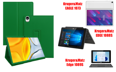 Чехол-подставка CRAYTON для Kruger&Matz EAGLE 1073, EDGE 1088S, Edge 1089S – стиль, защита и ручная сборка, цвет Зеленый тм