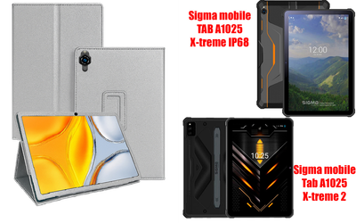 Чехол-подставка CRAYTON для Sigma mobile TAB A1025, A1025 X-treme 2 – стиль, защита и ручная сборка, цвет Серебро