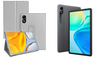 Чехол-подставка CRAYTON для Blackview Tab 90 – стиль, защита и ручная сборка, цвет Серебро
