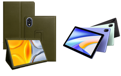 Чехол-подставка CRAYTON для DOOGEE Tab U10, U10 Pro – стиль, защита и ручная сборка, цвет Оливковый