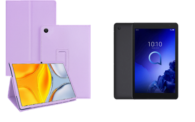 Чехол-подставка CRAYTON для Alcatel 3T 10 (2020) – стиль, защита и ручная сборка, цвет Фиолетовый