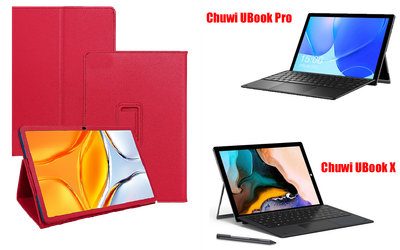 Чехол-подставка CRAYTON для Chuwi UBook Pro, UBook X – стиль, защита и ручная сборка, цвет Малиновый