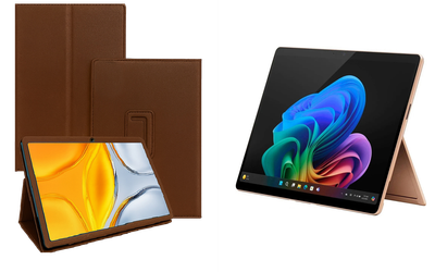Чехол-подставка CRAYTON для Microsoft Surface Pro 10, Pro 11, Pro 11 X Elite – стиль, защита и ручная сборка, цвет Коричневый св