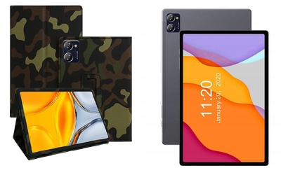 Чехол-подставка CRAYTON для CHUWI HiPad X Pro, HiPad XPro (2022) – стиль, защита и ручная сборка, цвет Хаки тм