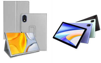 Чехол-подставка CRAYTON для DOOGEE Tab U10, U10 Pro – стиль, защита и ручная сборка, цвет Серебро