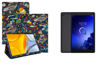 Чехол-подставка CRAYTON для Alcatel 3T 10 (2020) – стиль, защита и ручная сборка, цвет Космос