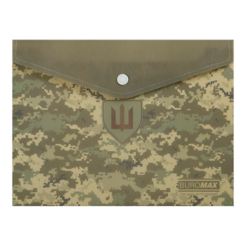 Конверт на кнопке А5 BuroMax "Military" непрозрачный хаки (BM.3919-04)