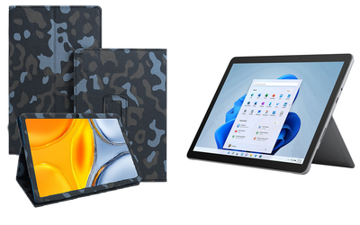 Чехол-подставка CRAYTON для Microsoft Surface Go, Go 2, Go 3 – стиль, защита и ручная сборка, цвет Хаки зима