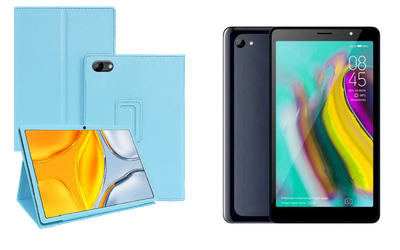 Чехол-подставка CRAYTON для Tecno Tab 7 P704a – стиль, защита и ручная сборка, цвет Голубой