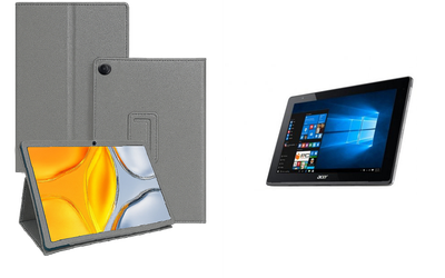 Чехол-подставка CRAYTON для Acer One 10 S1003 – стиль, защита и ручная сборка, цвет Серый тм