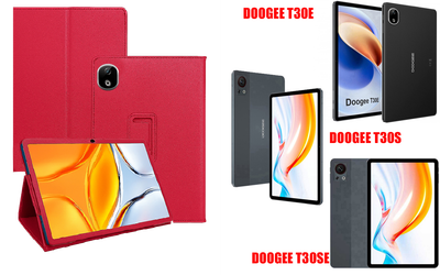 Чехол-подставка CRAYTON для DOOGEE T30E, T30S, T30SE – стиль, защита и ручная сборка, цвет Малиновый