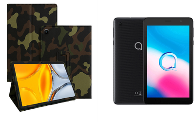 Чехол-подставка CRAYTON для Alcatel 1T 7 4G (9013X) – стиль, защита и ручная сборка, цвет Хаки тм