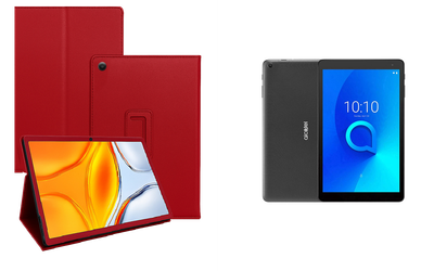 Чехол-подставка CRAYTON для Alcatel 1T 10 (8082) 10.1 – стиль, защита и ручная сборка, цвет Красный