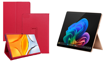 Чехол-подставка CRAYTON для Microsoft Surface Pro 10, Pro 11, Pro 11 X Elite – стиль, защита и ручная сборка, цвет Малиновый