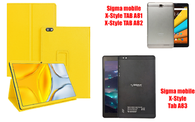 Чехол-подставка CRAYTON для Sigma mobile TAB A81, TAB A82, TAB A83 – стиль, защита и ручная сборка, цвет Жёлтый