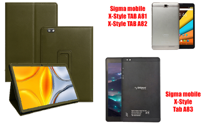 Чехол-подставка CRAYTON для Sigma mobile TAB A81, TAB A82, TAB A83 – стиль, защита и ручная сборка, цвет Оливковый