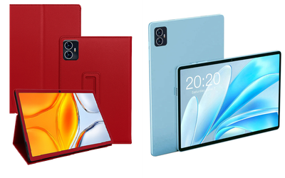 Чехол-подставка CRAYTON для Teclast M50, M50 Pro, M50HD – стиль, защита и ручная сборка, цвет Красный