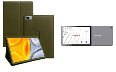 Чехол-подставка CRAYTON для Thomson TEOX10 LTE – стиль, защита и ручная сборка, цвет Оливковый