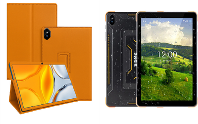 Чехол-подставка CRAYTON для Sigma mobile TAB A1033 X-treme – стиль, защита и ручная сборка, цвет Оранжевый