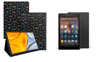 Чехол-подставка CRAYTON для Amazon Fire HD 8 2017 – стиль, защита и ручная сборка, цвет Фэшн черный
