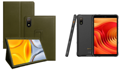 Чехол-подставка CRAYTON для Ulefone Armor Pad Lite, Armor Pad Pro – стиль, защита и ручная сборка, цвет Оливковый