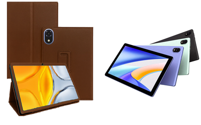 Чехол-подставка CRAYTON для DOOGEE Tab U10, U10 Pro – стиль, защита и ручная сборка, цвет Коричневый св