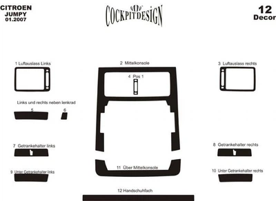 Накладки на панель приборов для Citroen Jumpy 2007-2017 (Дерево)